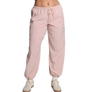 Victoria's Secret PINK Tech Stretch Parachute Cargo Pants Low Rise Black Size XL